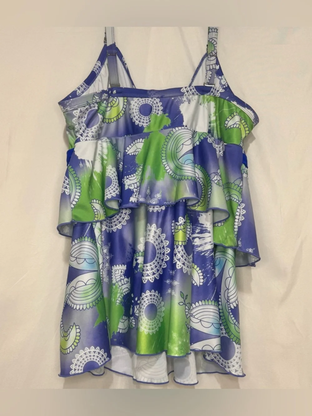 2 Piece Blue & Green Swimsuit Size XXL